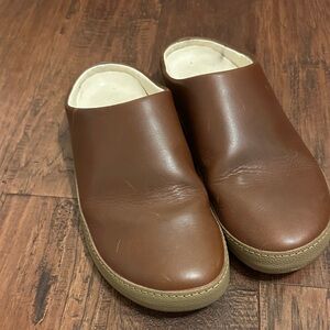 OluKai Men's Brown Leather Slip-Ons